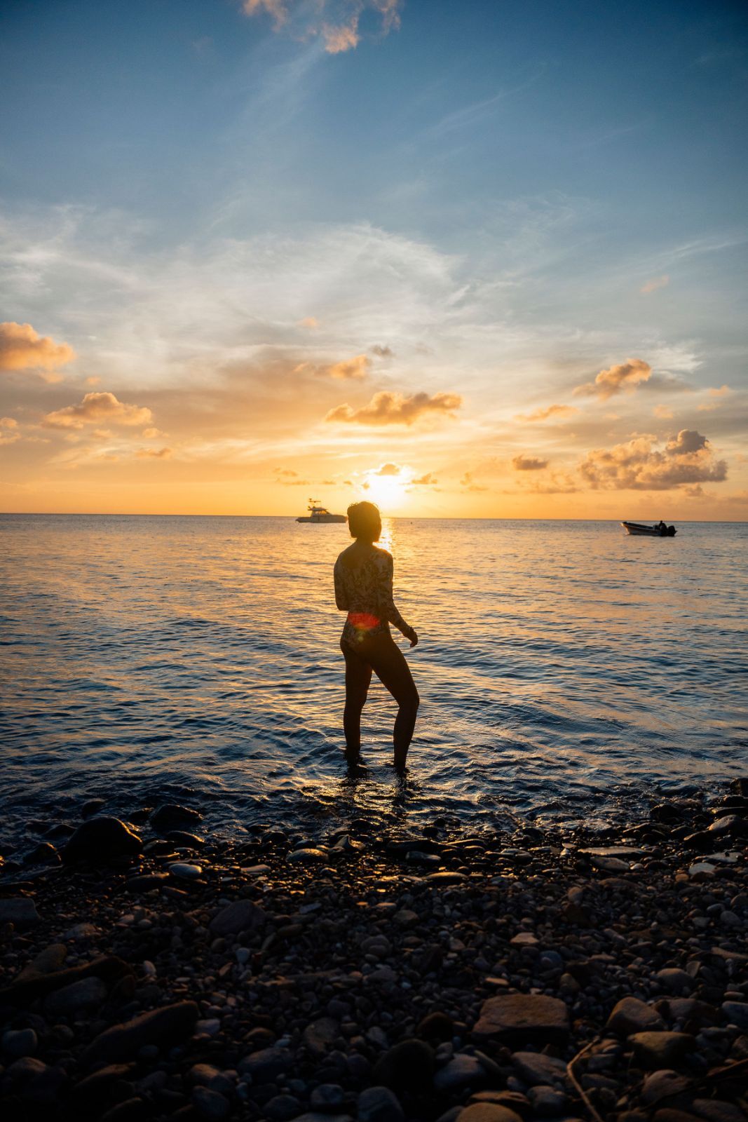 Atardecer en el mar de Providencia